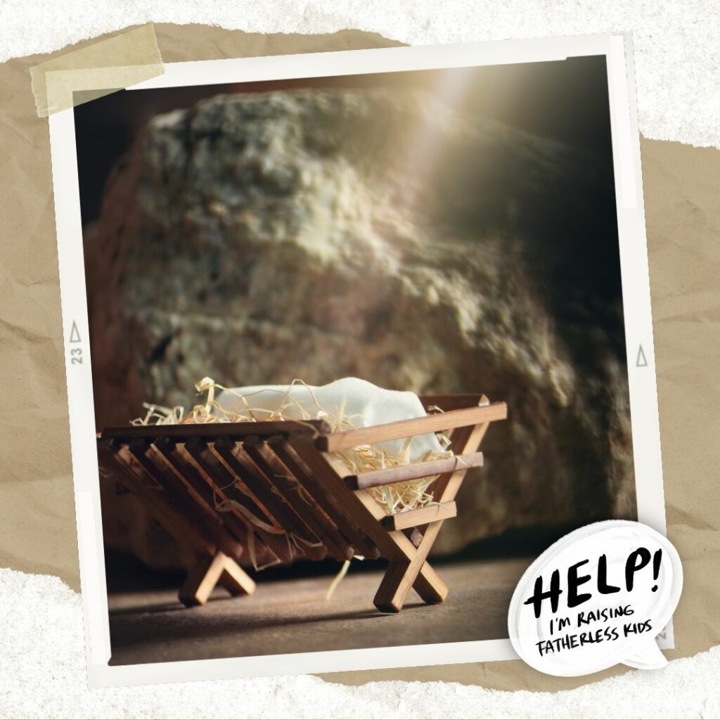 a manger in a cave