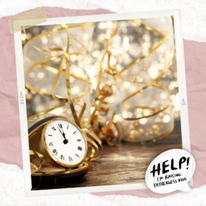 Christmas decorations with a gold trimmed clock